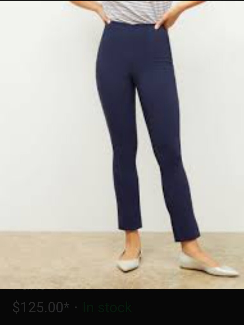 MM. Lafleur Foster Cigarette Pants Stretch Side Zipper Women's 12 Dark Blue